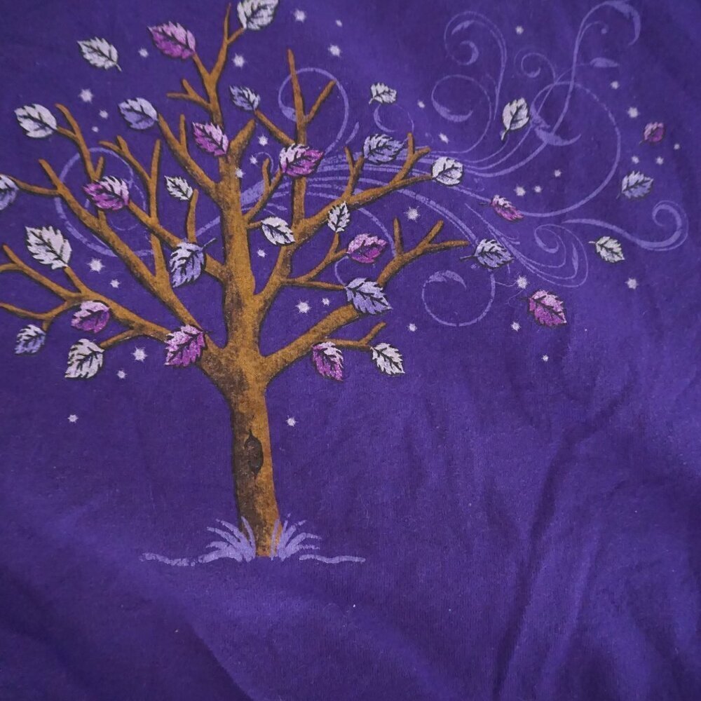 VTG Jerzees Purple Graphic Tree Nature Print Whimsical Eclectic Grandpa 3X - Picture 7 of 9